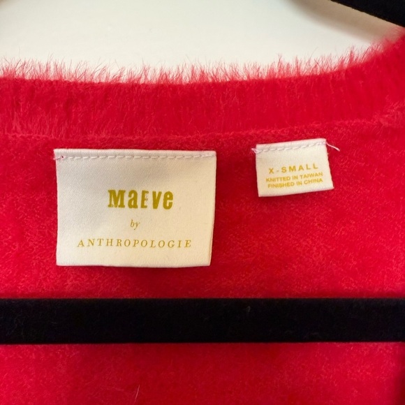 NWT Maeve Rona Eyelash Short Sleeve Sweater Tee in Red Size XS - Picture 4 of 10